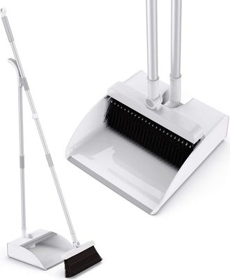 OEM Juego De Escoba Y Recogedor Con Cierre Magn&eacute;tico. Escoba Y Recogedor De Mango Largo Con Mango Extra&iacute;ble De 114 Cm (45 Pulgadas), Ideal Para Limpiar Su