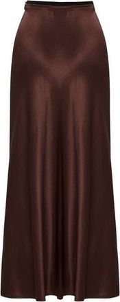Exquise Satin Midi Skirt in Brown at Nordstrom, Size X-Large