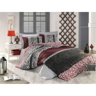 OEM Funda N&oacute;rdica, Funda N&oacute;rdica, Ropa De Cama Set Rojo Blanco Negro