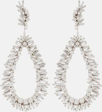 Suzanne Kalan 18kt white gold drop earrings with diamonds