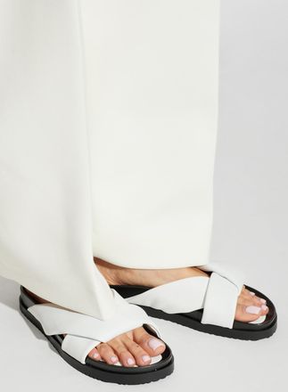 Bogner Sirolo Leather Slides, Womens, White