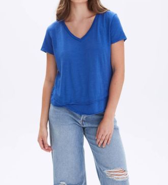 Chrldr Ava Mock Layer Shirt In Electric Blue