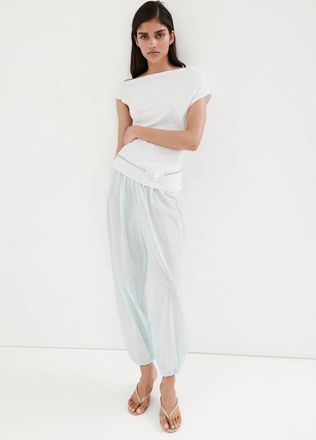 Mango Maglietta asimmetrica increspata bianco - Donna - 2XL - MANGO