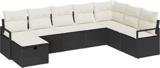 vidaXL Vidaxl - Garden Sofa Set 8 pcs Black and cream 287 x 177 x 85 cm