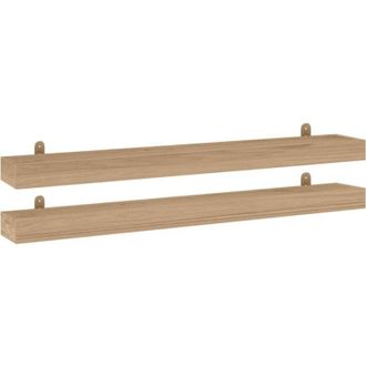 vidaXL Estantes De Pared 2 Unidades Madera Maciza De Teca 110x15x4 Cm Vidaxl