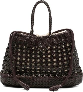 Dragon Diffusion Gevlochten Leren Shopper - Dames - Shoppers - Bruin - ONE Size - Leer - Tassen