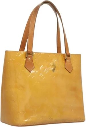 Louis Vuitton Tweedehands leren Louis Vuitton tassen - Dames - Vintage Handtas - Beige - ONE Size - Leer - Vintage