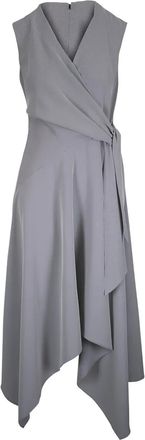 Lafayette 148 New York Abito midi con nodo in vita - Grigio