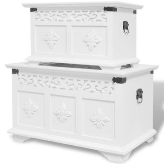 vidaXL Set 2 Pezzi Cassapanche Bianche - Vidaxl