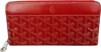 Goyard Matignon GM Wallet Goyardine Red Zip Around Clutch