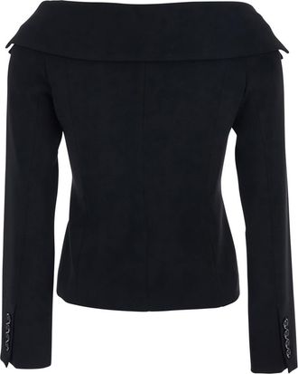 Pinko Antonina Black Jacket With Off-Shoulder Neckline In Tech Fabric Woman