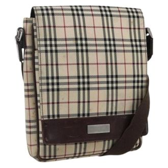 Burberry Pre-owned Cross Body Bags, female, Beige, Size: ONE SIZE Pre-owned Canvas Shoulder Bag