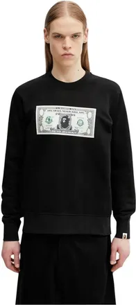 A Bathing Ape A Bathing Ape, Hoodies & sweatvesten, Heren, Zwart, 2Xl, Katoen, Banknote Sweatshirt