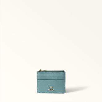 Furla Camelia Porta Carte Di Credito S Cloud Blue Blu Pelle Stampata Donna