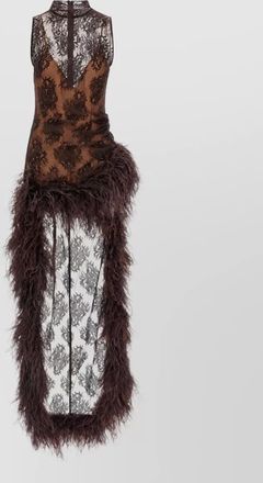 Giuseppe Di Morabito sleeveless high-neck lace maxi dress