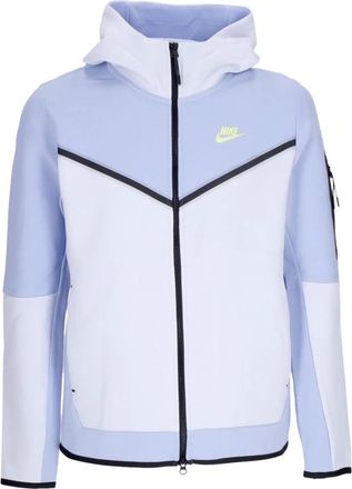 Nike Light Jackets, male, Blue, Size: XL Tech Fleece Hooded Sweatshirt Full-zip