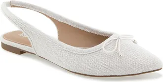 Esprit Petria Slingback Flat in Ivory Linen at Nordstrom Rack, Size 9.5