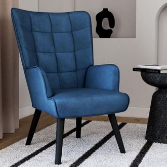 IDMarket Idmarket - Sill&oacute;n Escandinavo Ania De Terciopelo Azul