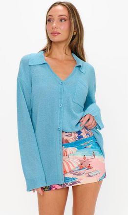 Show me your Mumu Sonny Sweater in Blue Lagoon Knit at Nordstrom, Size X-Large