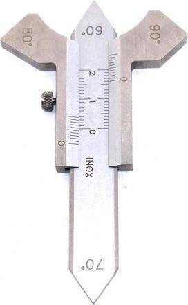 OEM Calibrador De Soldadura: 4 &Aacute;ngulos Integrados (60&deg;70&deg;80&deg;90&deg;) - Mide En Pulgadas/m&eacute;trico/fracciones La Altura De La Soldadura Y El Espesor Del Cord&oacute;n