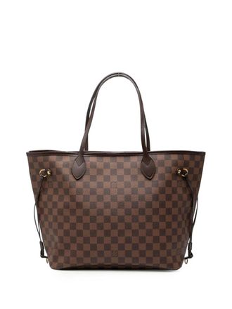 Louis Vuitton 2014 Damier Ebene Neverfull MM tote bag - women - Calf Leather/Fabric - One Size - Brown