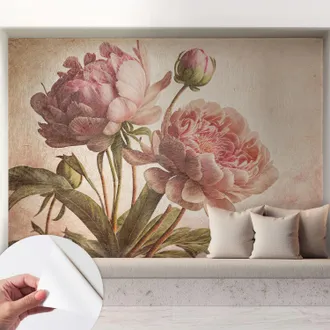 Tulup Carta Da Parati Autoadesiva - Fotomurale - Decorazione Parete - Stile Elegante - Decorazione Casa - Delicate Peonie 208x146 Cm