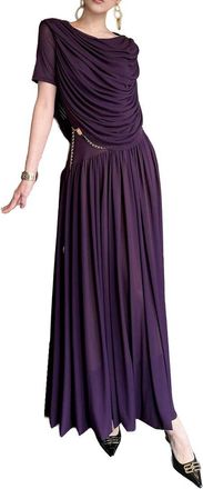 Burryco Burryco Short Sleeve Solid Maxi Dress