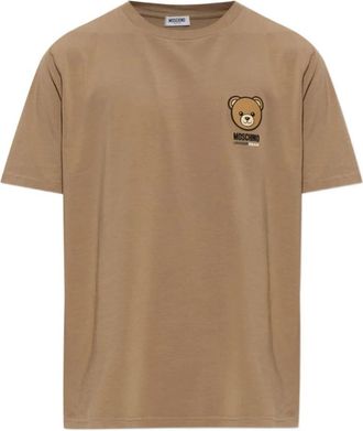 Moschino Underbear Logo T-Shirt - Heren - T-shirts - Beige - 2XL - Katoen - Tops
