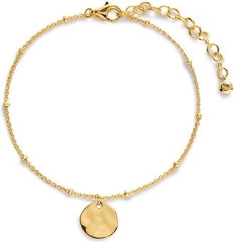 Monica Vinader Siren Muse Hammered Disc Charm Bracelet in 18K Gold Vermeil at Nordstrom