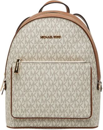 Michael Kors Brown White Pvc Leather Backpack (Pre-Owned)