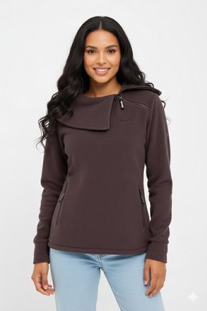 Bench Fleecepullover BENCH. APRILLE, Damen, Gr. 36, raisin, Fleece, Obermaterial: 100% Polyester, unifarben, h&uuml;ftbedeckend, Rundhals, Sweatshirts Fleecepull