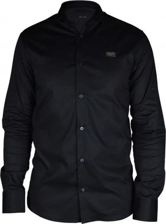 Philipp Plein Diamond Cut LS Iconic Shirt - Heren - Casual Overhemden - Zwart - S - Katoen - Overhemden