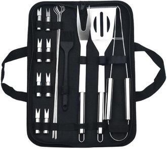 OEM Nazalus - Juego De Barbacoa De Acero Inoxidable De 16 Piezas, Herramienta Combinada Para Barbacoa, Juego Multifuncional Para Barbacoa Al Aire Libre, 1