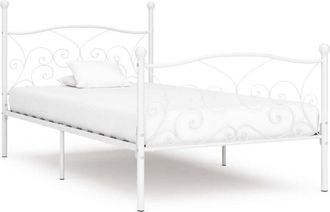 vidaXL Cama Con Somier Sin Colch&oacute;n Metal Blanco 90x200 Cm Vidaxl
