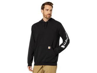 Carhartt Work in Progress Loose Fit Midweight Logo Sleeve Graphic Sweatshirt Mens Sweatshirt Black : 2XL (Reg), Cotton/Fleece/Polyester
