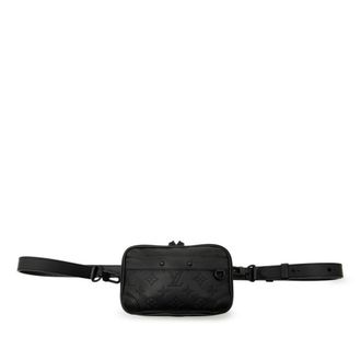 Louis Vuitton Black Noir Leather Shoulder Bag (Pre-Owned)