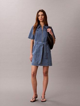 Calvin Klein Belted Denim Shirt Dress