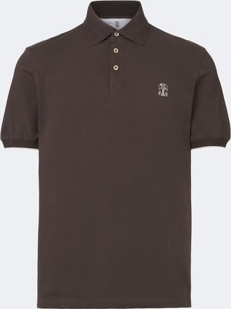 Brunello Cucinelli Logo cotton piqu&eacute; polo shirt