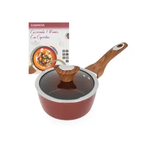 KASANOVA Casseruola un manico 16 cm coperchio burgundy New Ceramic