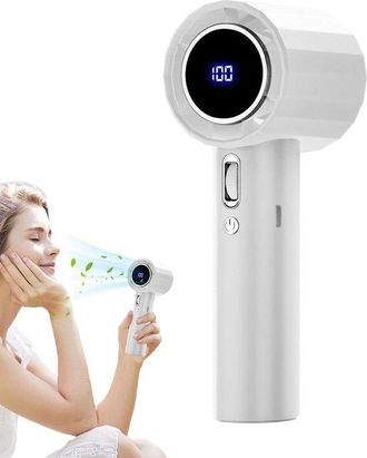 OEM Ventilador De Mano, Ventilador Port&aacute;til, Soplador Personal Recargable Por Usb, Pantalla Digital, Recargable Para Camping, Viajes Y Picnics