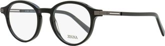 Ermenegildo Zegna Mens Classic Oval Eyeglasses EZ5269 001 Black 48mm