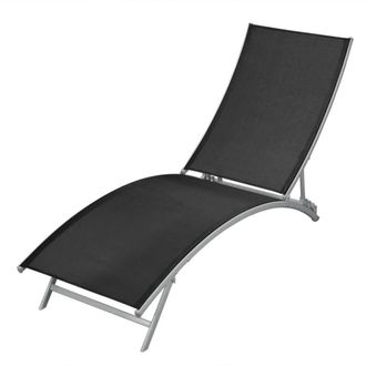 Berkfield Home Sun Lounger Steel & Textilene Black