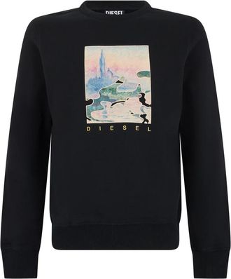 Diesel Felpa con stampa - - Sweatshirts & Hoodies - Uomo - Nero - S