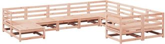 vidaXL Juego De Sof&aacute;s De Jard&iacute;n 10 Pzas Madera Maciza De Abeto Douglas Vidaxl