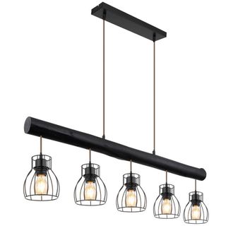 Netlighting Mina Bar Pendant Ceiling Light Matt Black 5x E27