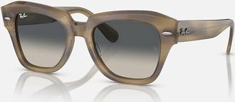 Ray-Ban Womens State Street Sunglasses In Polished Striped Green