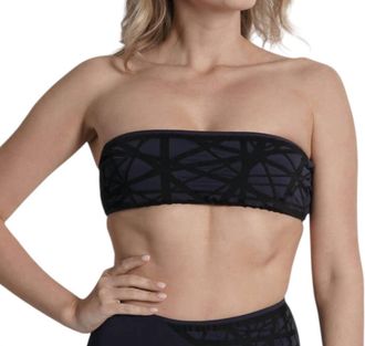 Sauipe Swimwear Lillian Strapless Bikini Top In Navy/black