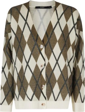 Seventy C&aacute;rdigan con Patr&oacute;n de Diamantes - Knitwear - Mujer - Verde - M