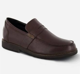Apex Mens Velcro Loafer In Brown Leather