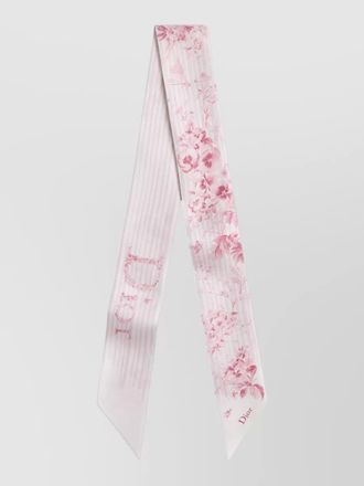 Dior long tie floral and striped pattern